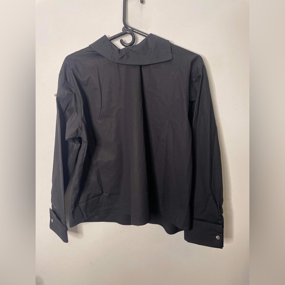 Brand new black topshop blouse with exposed back size small - Picture 2 of 6